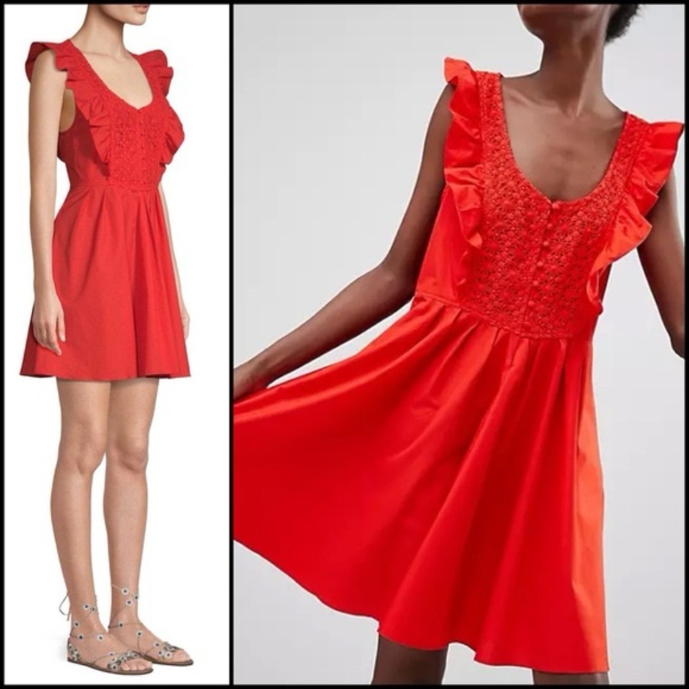 Free people red crochet dress